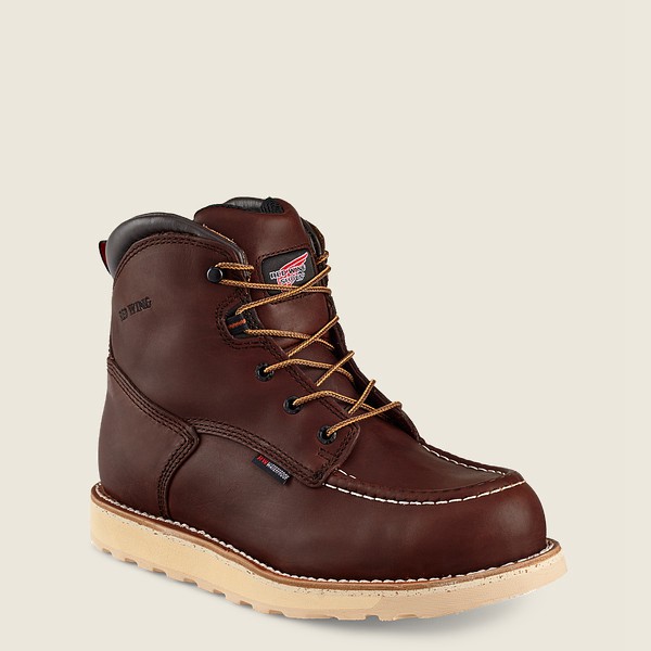 Red Wing Mens Traction Tred - 6-inch Waterproof Soft Toe - Work Boots Brown - 7298TGBUK